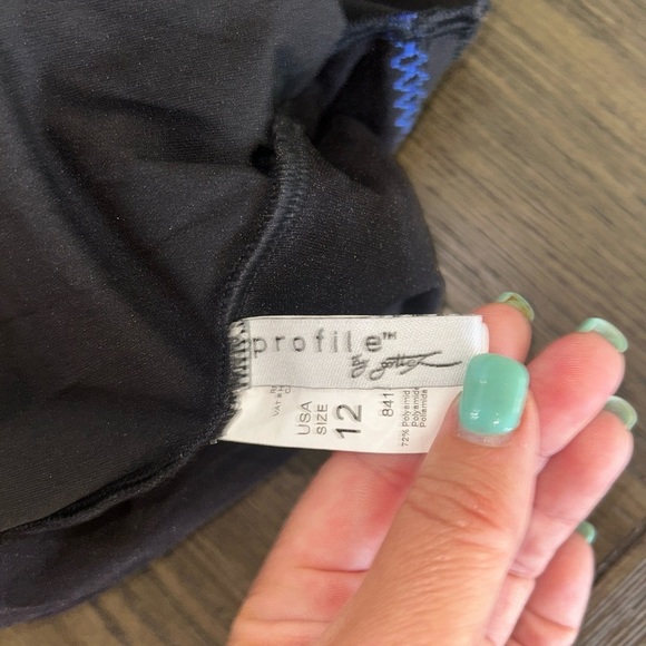 😍Black Swimsuit with Colorful Trim size 12 - Picture 5 of 5